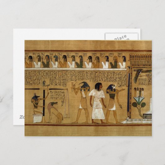 Das Wiegen des Herzens gegen Maats Feder Postkarte (Vorne/Hinten)