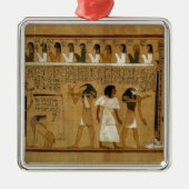 Das Wiegen des Herzens gegen Maats Feder Silbernes Ornament (Vorne)