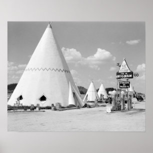 Das Wigwam Motel, 1940. Vintages Foto Poster