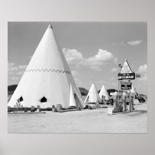 Das Wigwam Motel, 1940. Vintages Foto Poster (Vorne)