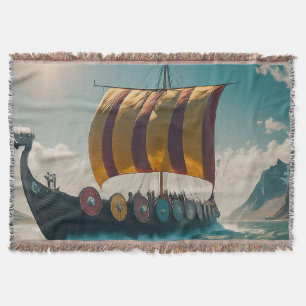 Das Wikinger-Langschiff schneidet durch die Wellen Decke