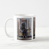 Das Wildpferd-Gemälde von Alfred Fox Kaffeetasse (Links)