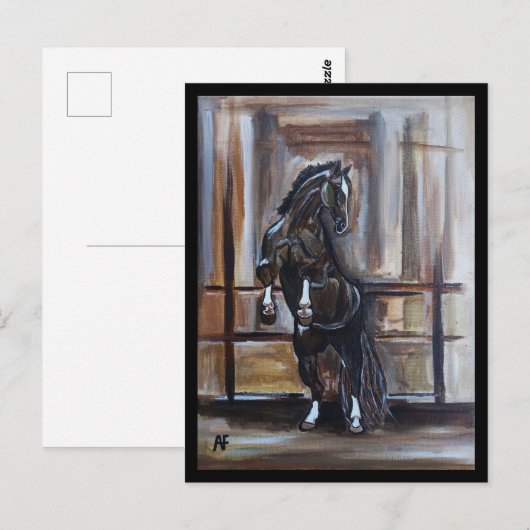 Das Wildpferd-Gemälde von Alfred Fox Postkarte (Vorne/Hinten)