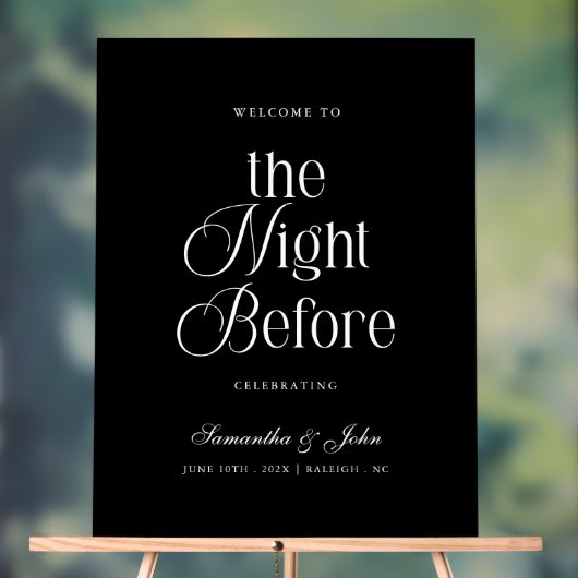 Das Willkommensschild am Abend vor der Probe-Dinne Acrylschild (Neutral)