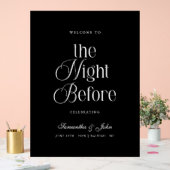 Das Willkommensschild am Abend vor der Probe-Dinne Acrylschild (Hochzeit)