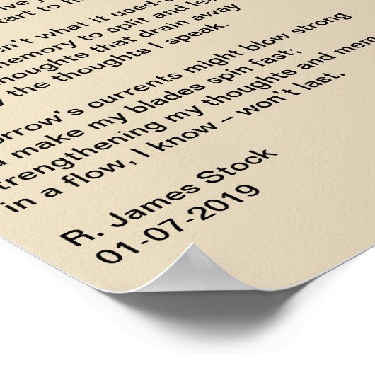 das Windrad meines Denkers Poster (Ecke)