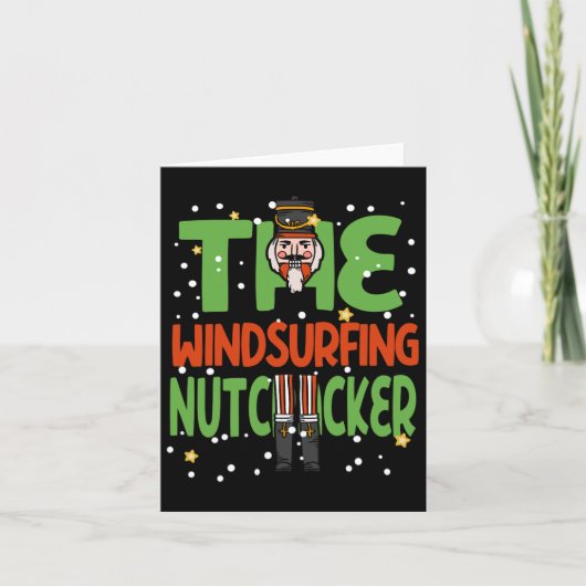 Das Windsurfen Nutcracker Funny Christmas Pajama Karte (Vorderseite)