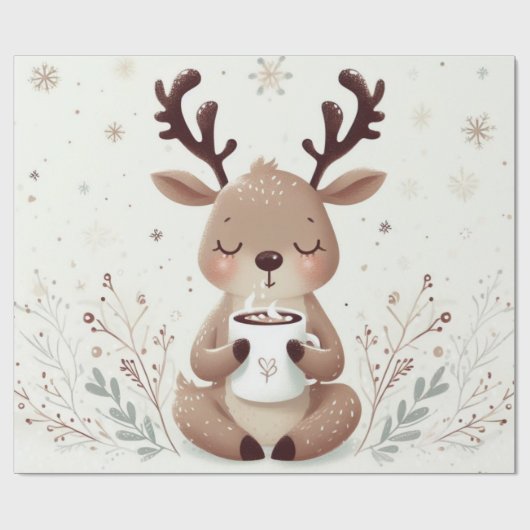 Das Winterwonderland von Reindeer Geschenkpapier (Flach)