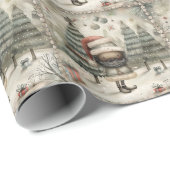 Das Winterwunderland des Schwarzen Weihnachtsmanns Geschenkpapier (Rolleneckpunkt)