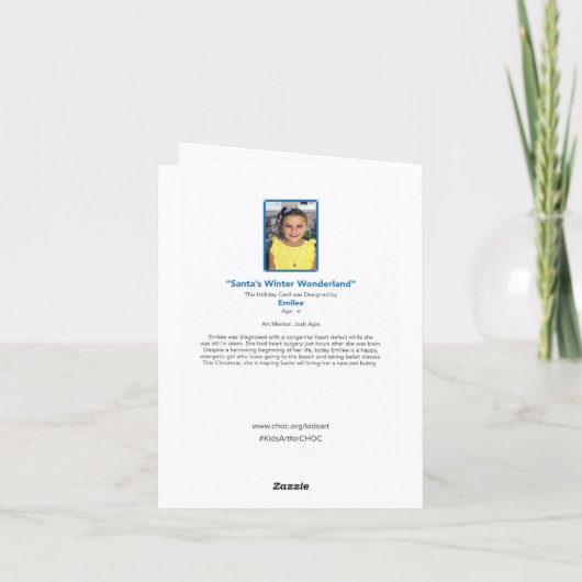 Das Winterwunderland von Santa - Kinder Kunst für Karte (Rückseite)