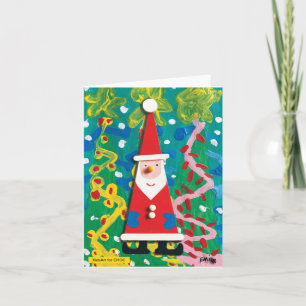 Das Winterwunderland von Santa - Kinder Kunst für Karte