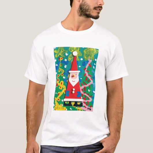 Das Winterwunderland von Santa - Kinder Kunst für  T-Shirt (Vorderseite)