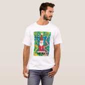 Das Winterwunderland von Santa - Kinder Kunst für T-Shirt (Vorne ganz)