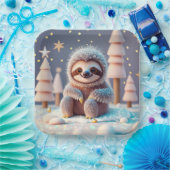 Das Winterwunderland von Snowy Sloth Pappteller (Party)