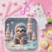 Das Winterwunderland von Snowy Sloth Pappteller (Party)