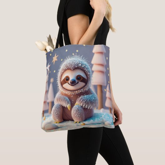 Das Winterwunderland von Snowy Sloth Tasche (Von Nahem)