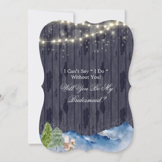 Das Winterwunderland wird meine Bridesmaid sein Einladung (Vorderseite)