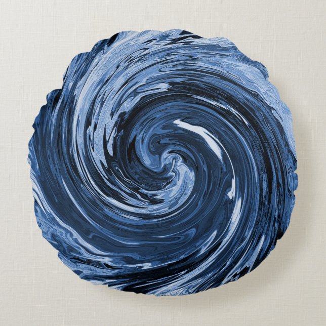 Das wirbelnde Curling... Rundes Kissen (Vorderseite)