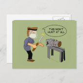 Das wird dem Cartoon des Funny Woodturn nicht scha Postkarte (Vorne/Hinten)