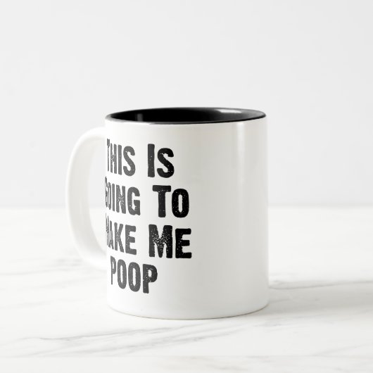 Das wird mich gekackt machen zweifarbige tasse (Vorderseite Links)