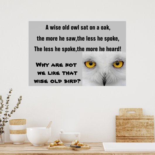 DAS WISE OLD OWL Poster (Küche)