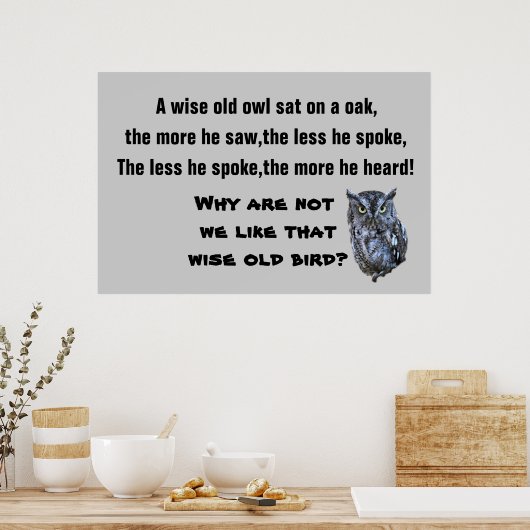 DAS WISE OLD OWL Poster (Küche)