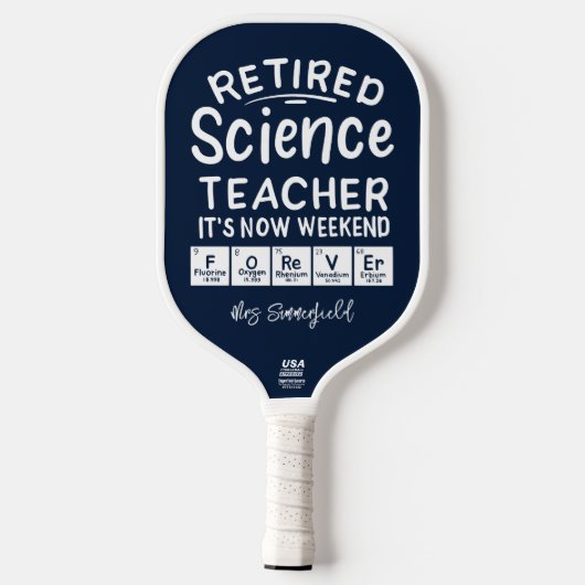 Das Wochenende für immer lehren ermüdete Wissensch Pickleball Schläger (Rückseite)