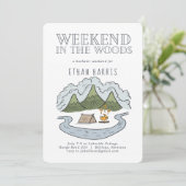 Das Wochenende im Wald | Bachelor Party Einladung (Stehend Vorderseite)