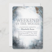 Das Wochenende im Wald | Winter Junggeselinnen-Abs Einladung (Vorderseite)