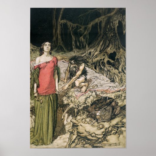 Das Wohnen von Grimhilde, der Mutter von Hagen Poster (Vorne)