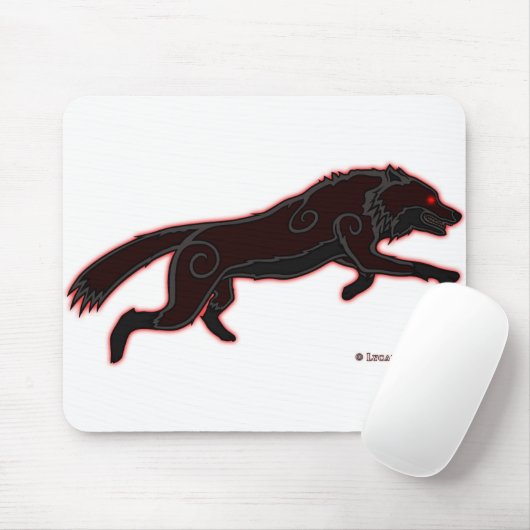 Das Wolf-Logo springen (dunkel) Mousepad (Mit Mouse)