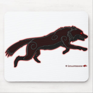 Das Wolf-Logo springen (dunkel) Mousepad