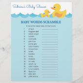 Das Word Scramble Rubber Duck Baby Showspiel (Vorderseite)