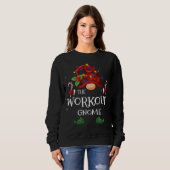 Das Workout Gnome Buffalo Karierte Weihnachtsbaum Sweatshirt (Vorne ganz)