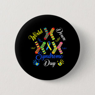 Das World Down Syndrome Day Awareness Socks Down R Button