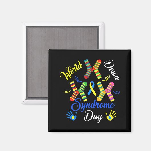 Das World Down Syndrome Day Awareness Socks Down R Magnet (Vorderseite/Rückseite)