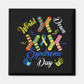 Das World Down Syndrome Day Awareness Socks Down R Magnet (Vorne)