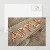 Das Wort "Apfel" in Äpfeln Postkarte (Vorne/Hinten)