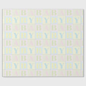 Das Wort Baby in Pastellfarben, das Papier umhüllt Geschenkpapier (Flach)