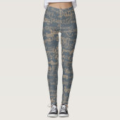 das Wort DANCE grau Leggings (Vorderseite)