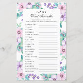 Das Wort des Babys wird verworren. Lila Blütenbaby (Vorderseite)