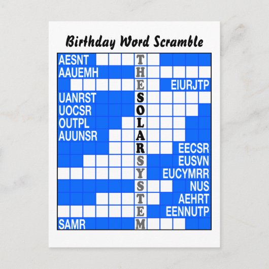 Das Wort des Sonnensystems Postkarte (Vorderseite)