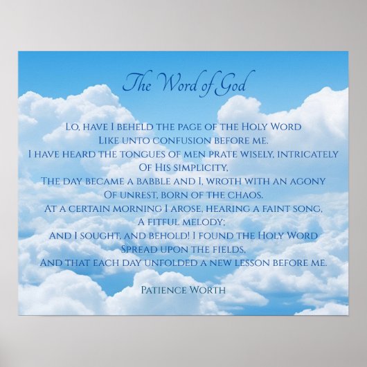 Das Wort Gottes Gedicht Poster (Vorne)