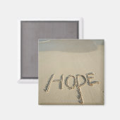 Das Wort "Hope" Sand am Strand mit Magnet (Vorderseite/Rückseite)