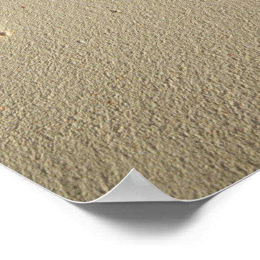 Das Wort "Hope" Sand am Strand mit Poster (Ecke)