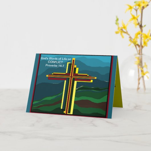 DAS WORT IN DEN SCRIPTURED GRUSS-KARTEN KARTE (Gelbe Blume)