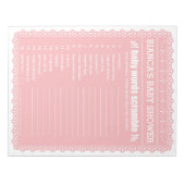 Das Wort knistern Pink Papel Picado Baby Dusche Notizblock (Vorderseite)