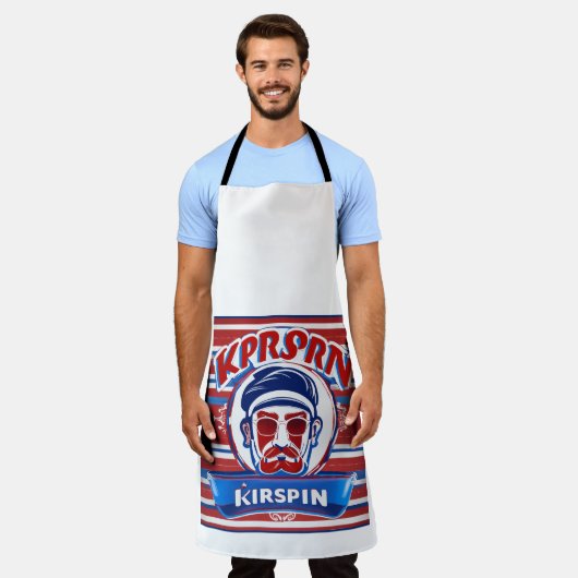 das Wort krispin als Logo Schürze (Getragen)