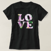 Das Wort "Liebe" aus Blumen T-Shirt (Design vorne)