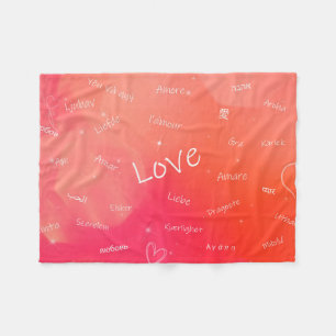 Das Wort LOVE in vielen verschiedenen Sprachen    Fleecedecke